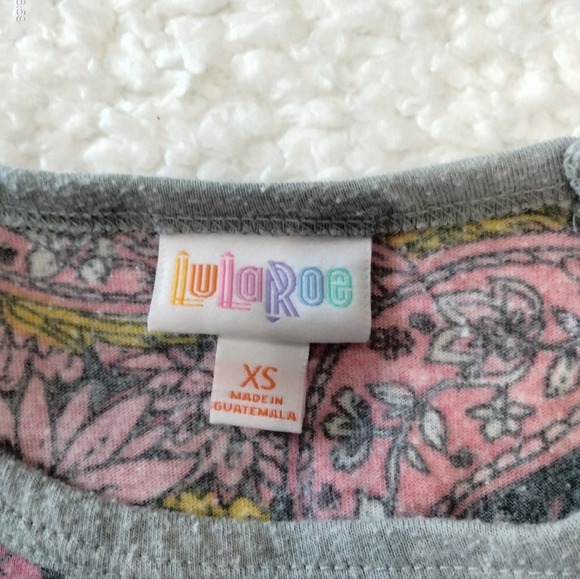 LuLaRoe XS floral and gray top - Picture 3 of 3